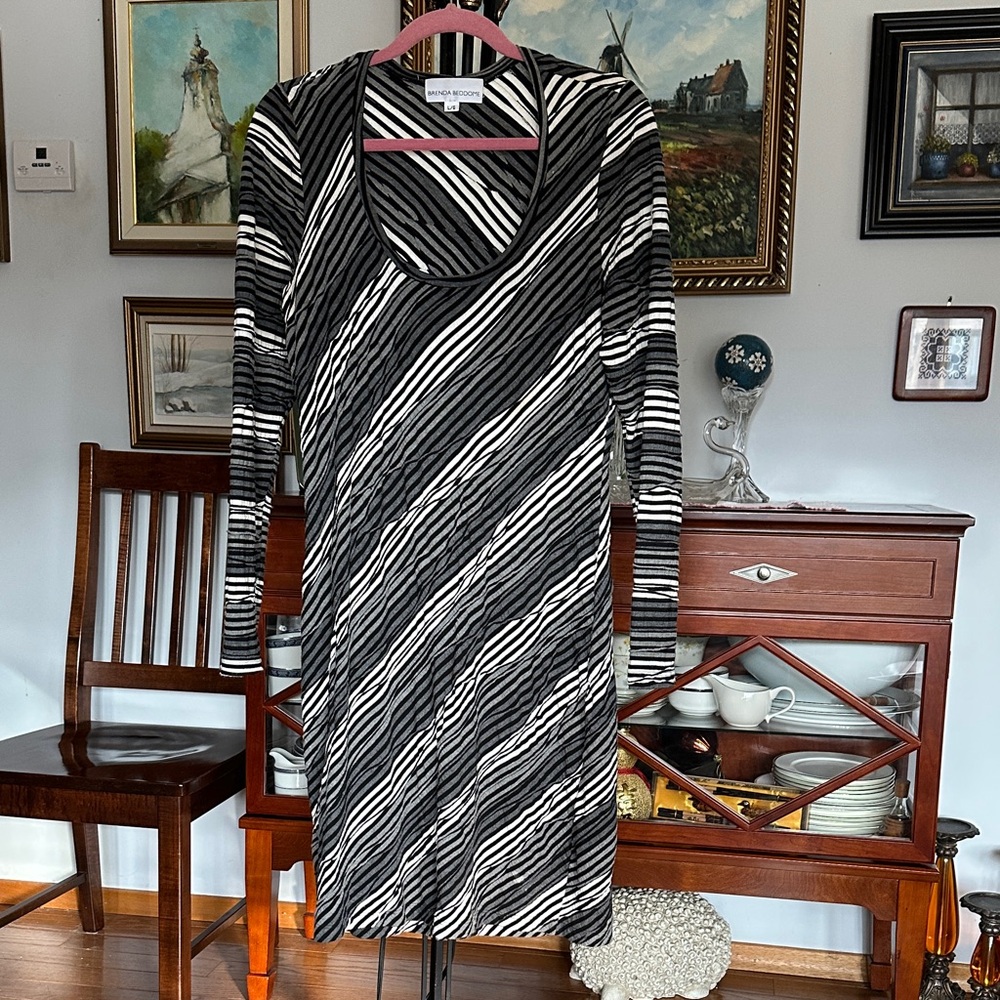 Chic Long Sleeve Striped Dress